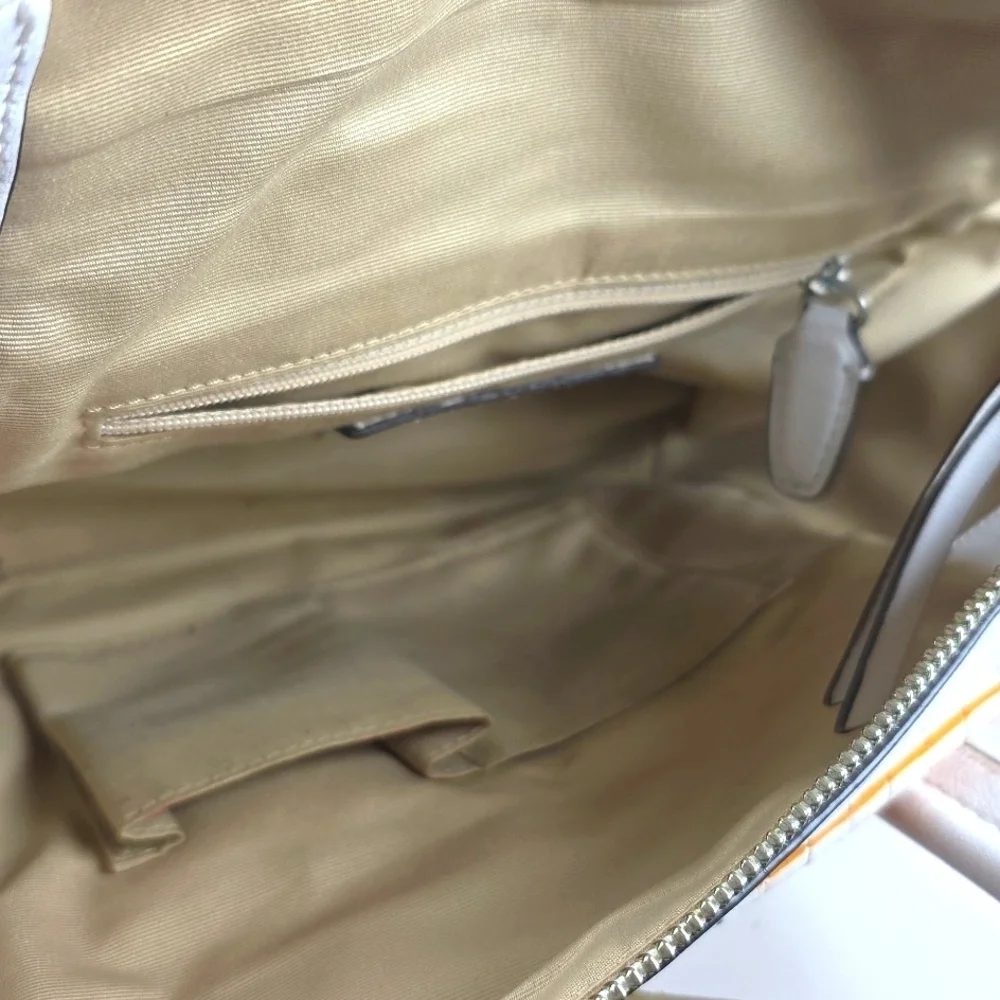 COACH BLEECKER MINI‎ CROSSBODY SHOULDER BAG RILEY CARRYALL MANDARIN WHITE PURSE